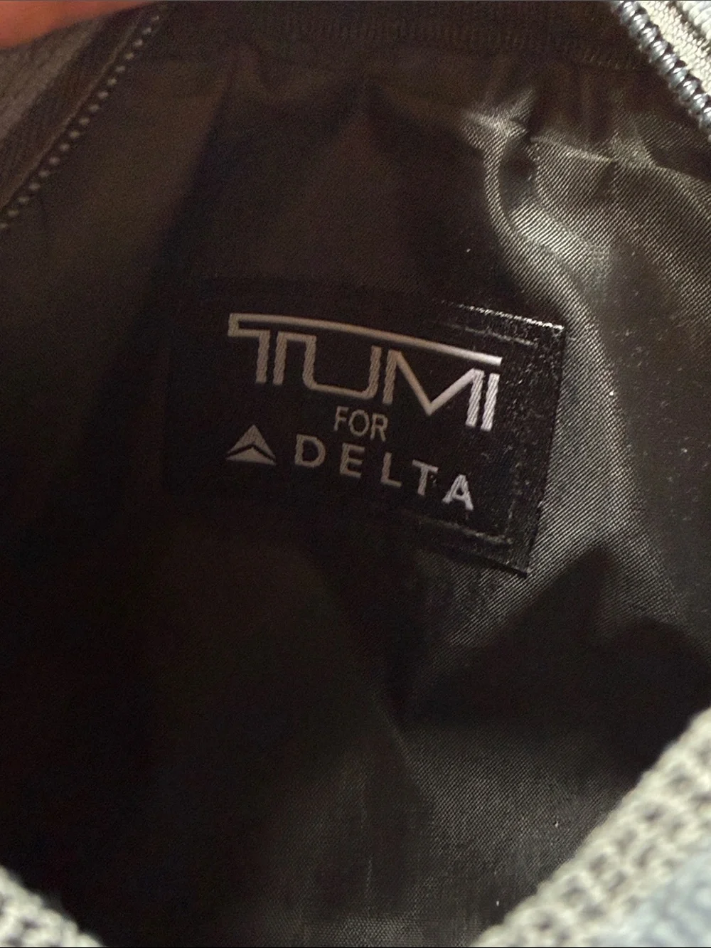 Small Tumi Gray Men's Toiletry Pouch with Silver Accent